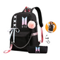Mochila Escolar Bts Color Negro