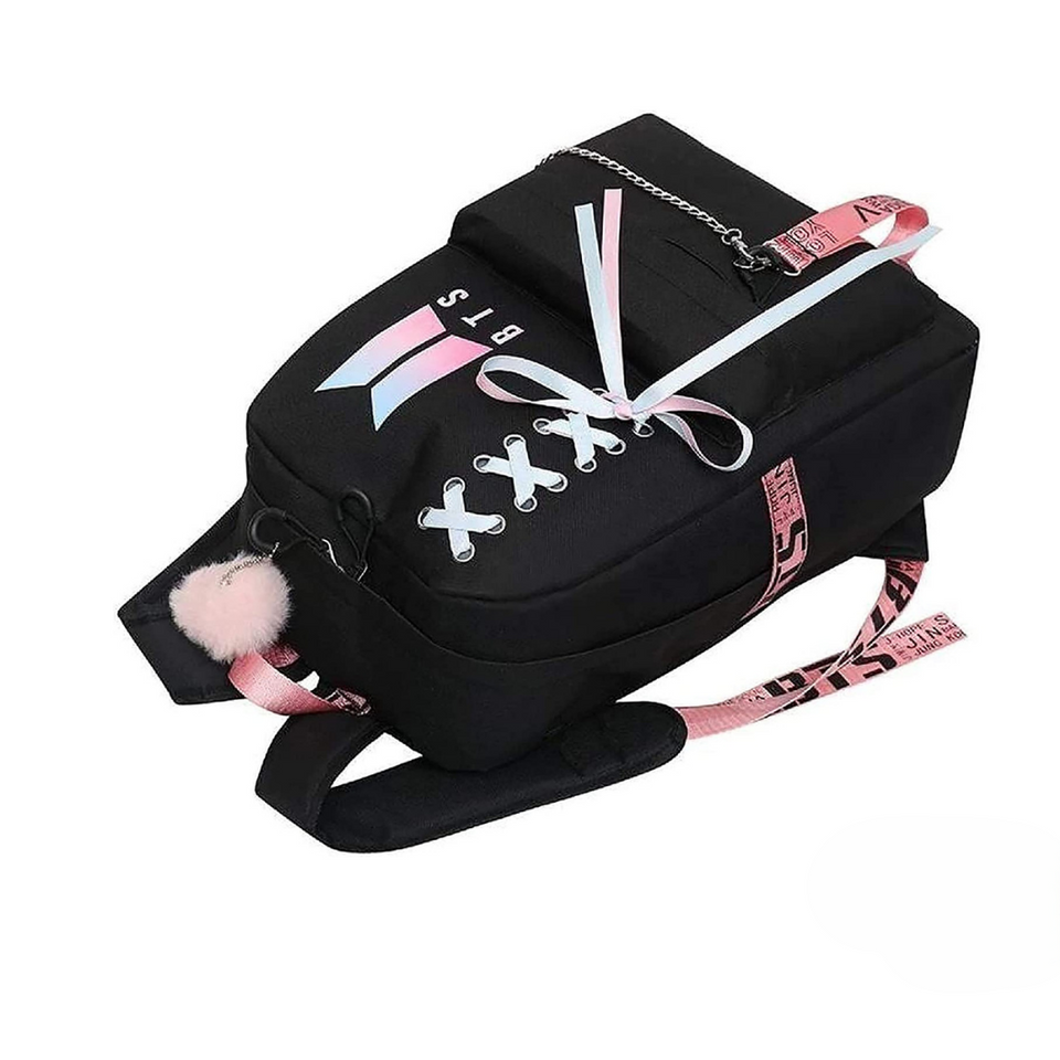 Mochila Escolar Bts Color Negro