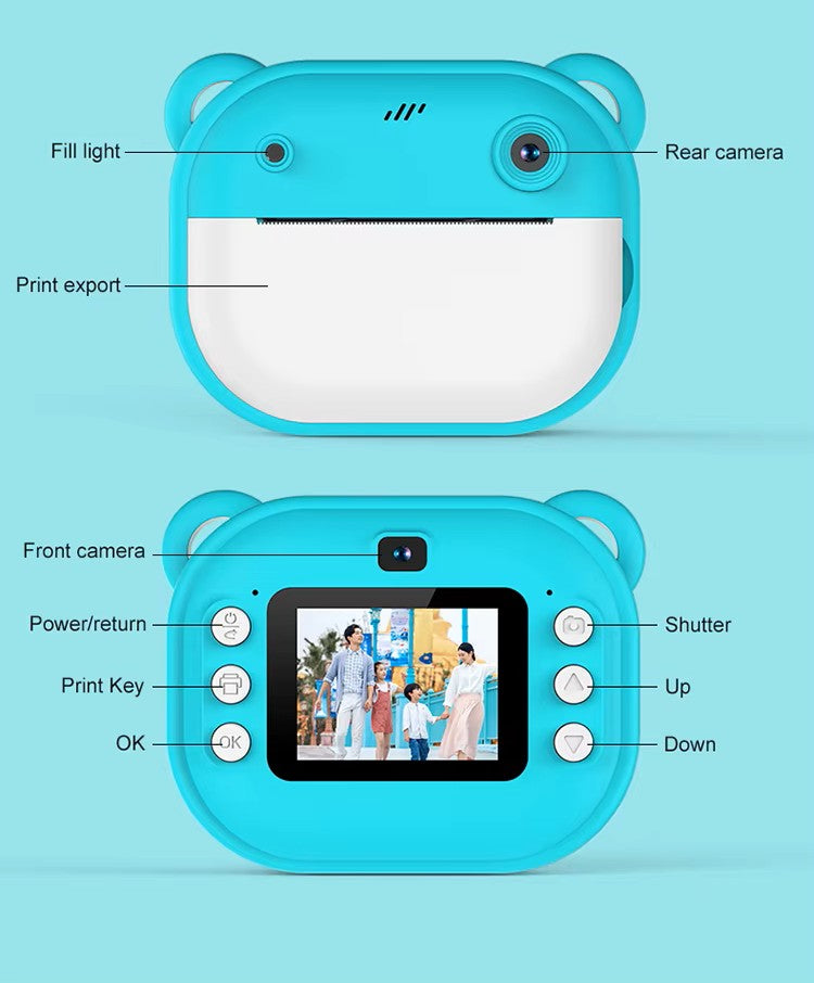 CÁMARA INSTANTÁNEA CON IMPRESIÓN TÉRMICA PARA NIÑOS