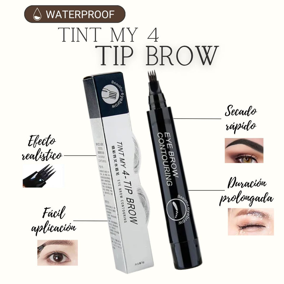 Delineador De Cejas 4 Puntas Tinta Sem